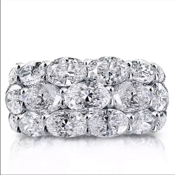 New Luxury 925 Silver Diamond Party Ring - Picture 3 of 6